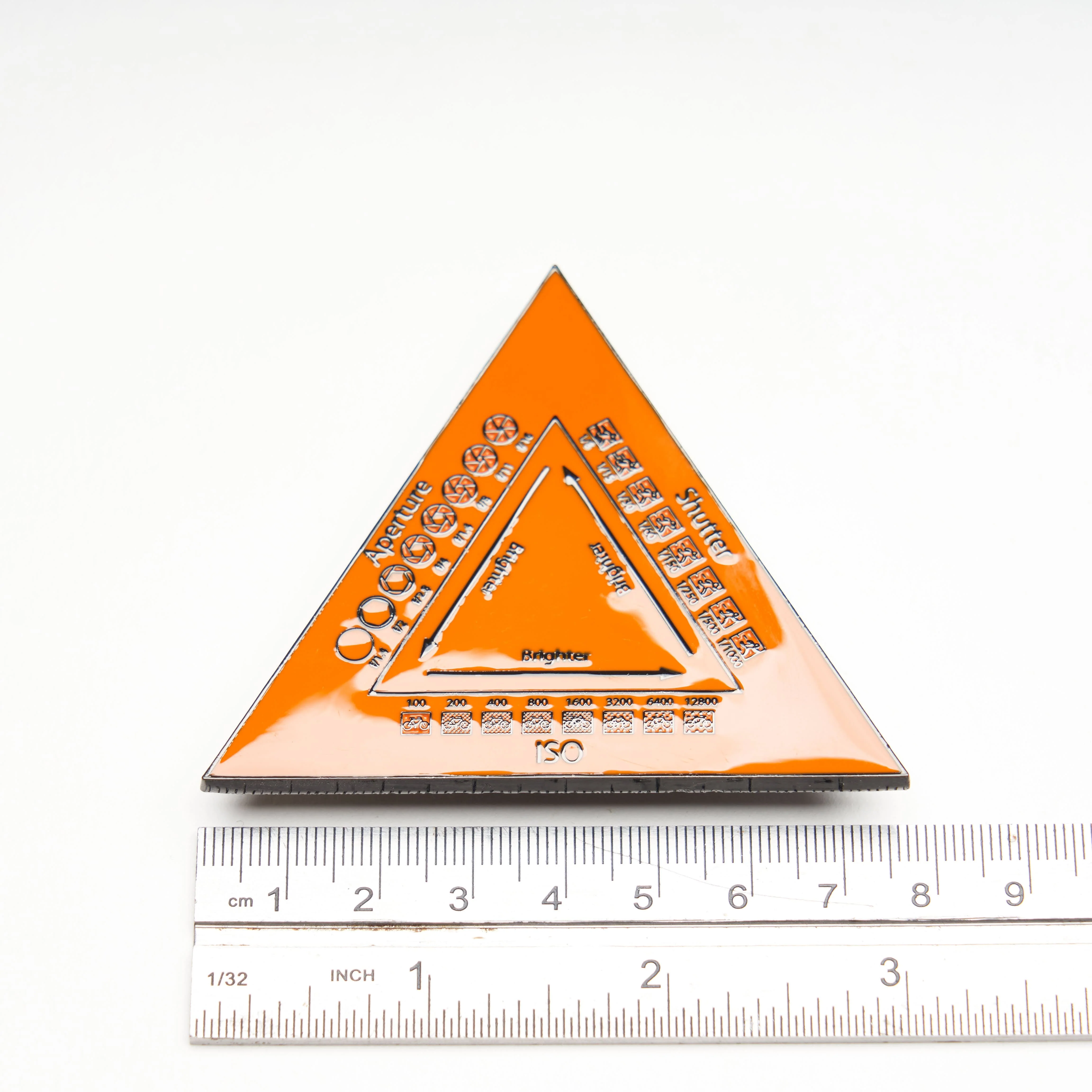 Aperture, Shutter, ISO Chart Guide Pin International Orange - Image 3