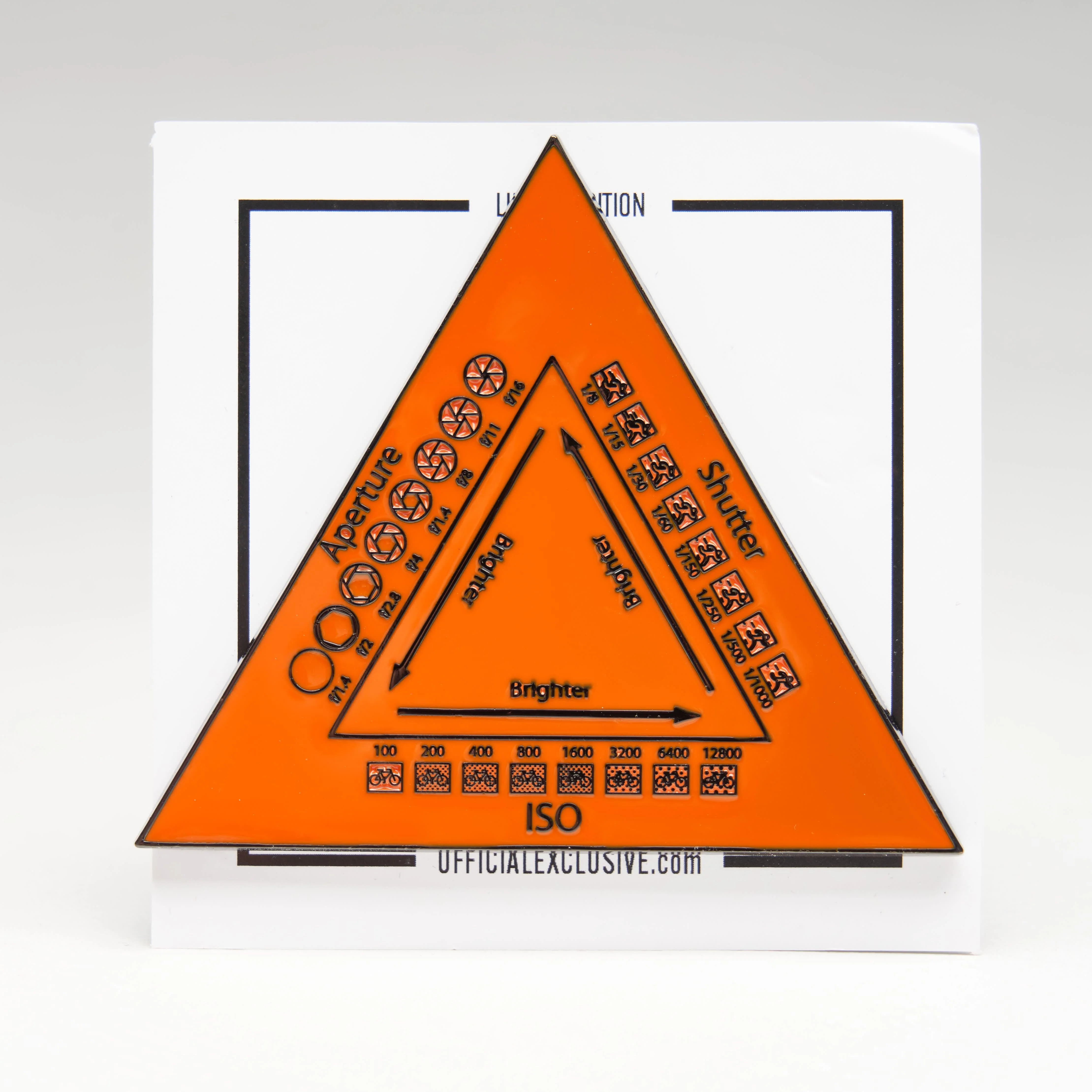 Aperture, Shutter, ISO Chart Guide Pin International Orange - Image 4