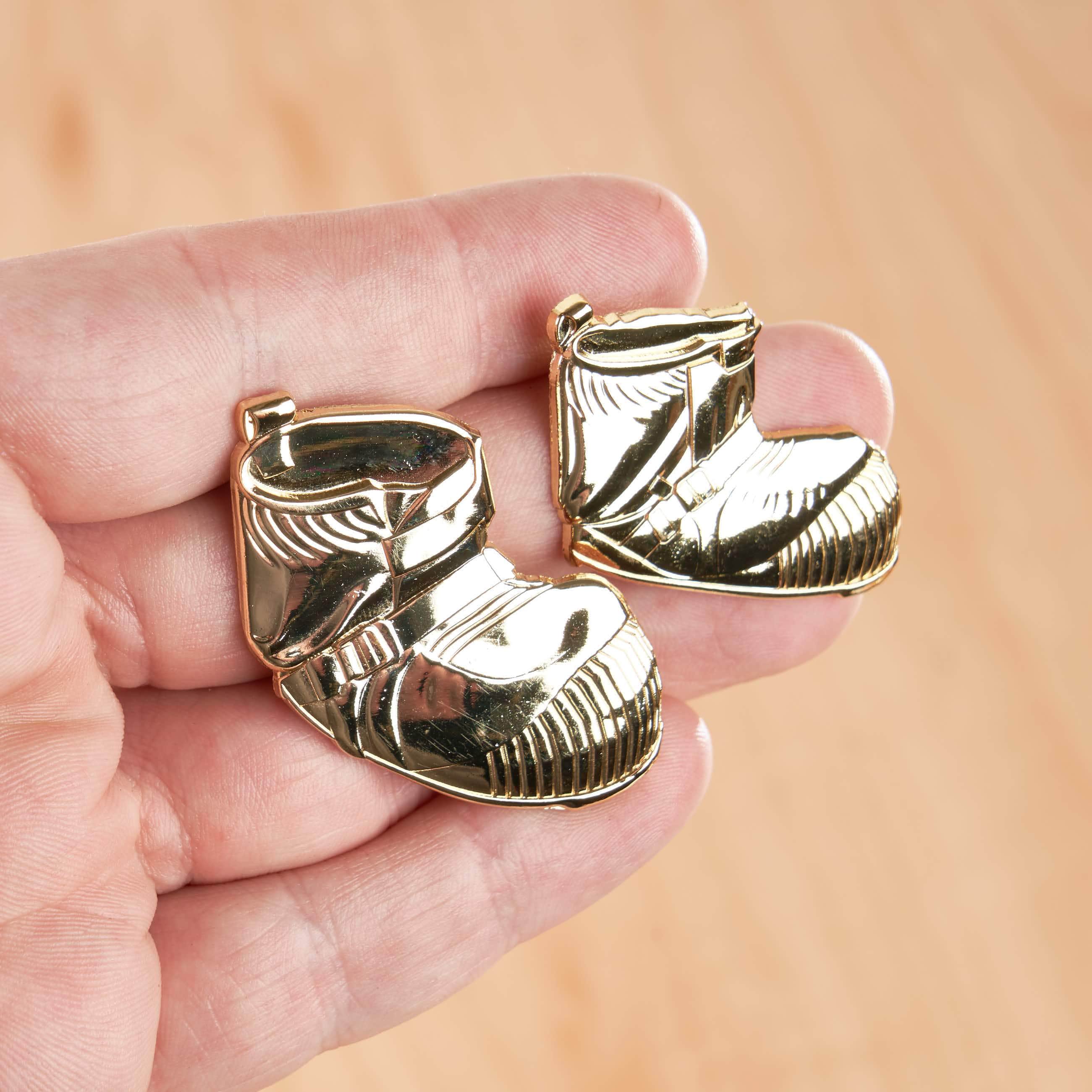 Astronaut Boots 3D Pin Gold - 2 Pin Set