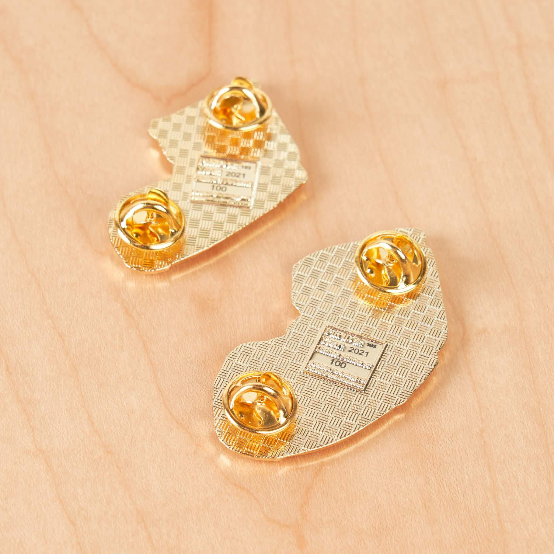 Astronaut Boots 3D Pin Gold - 2 Pin Set - Image 2