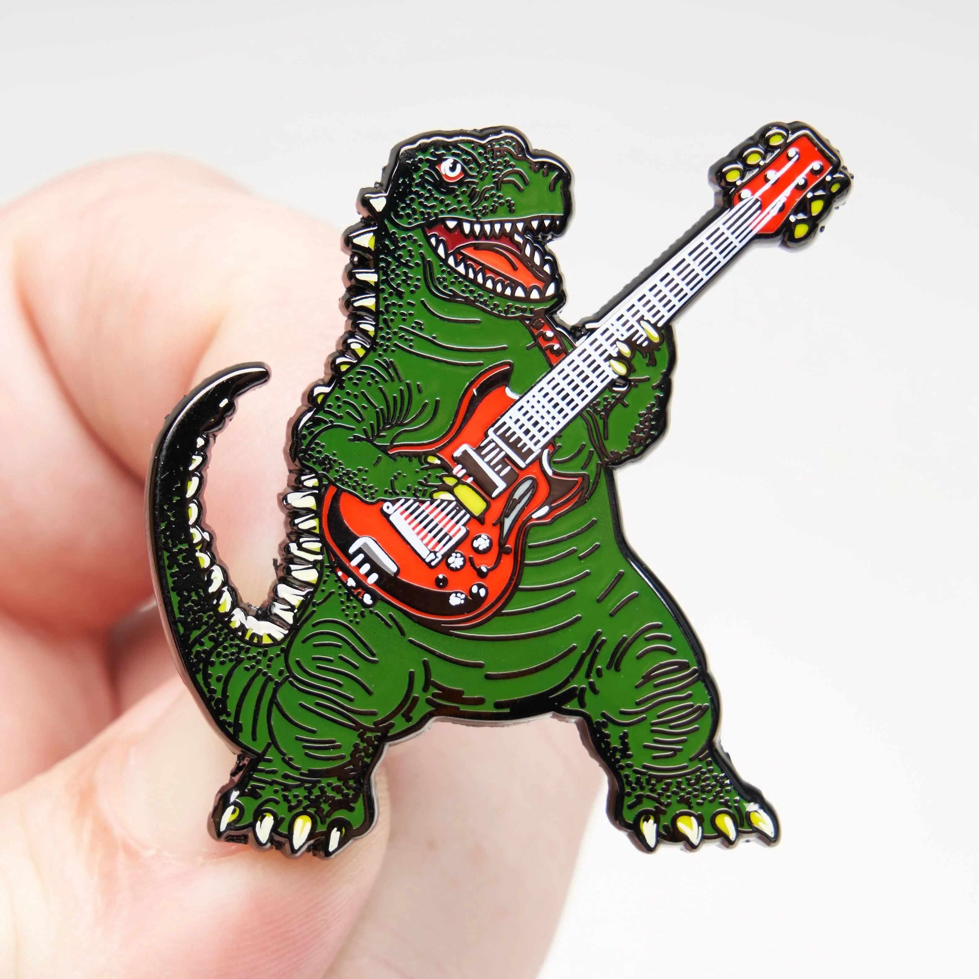 Dinosaur Guitarist Pin - Image 2