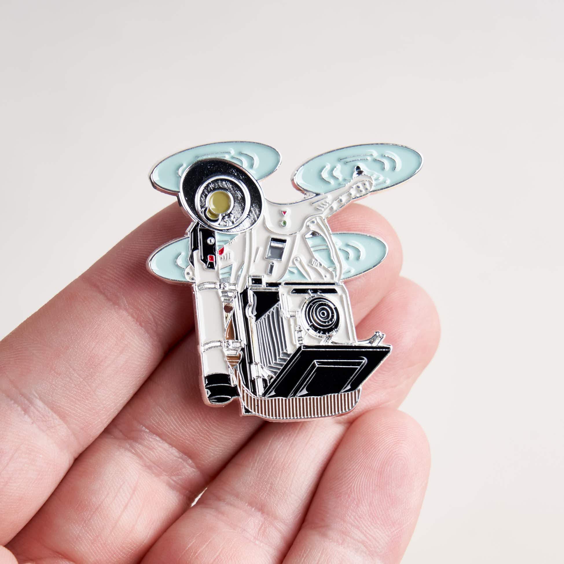 Flying Speed Graphic Drone Camera Pin - Image 3