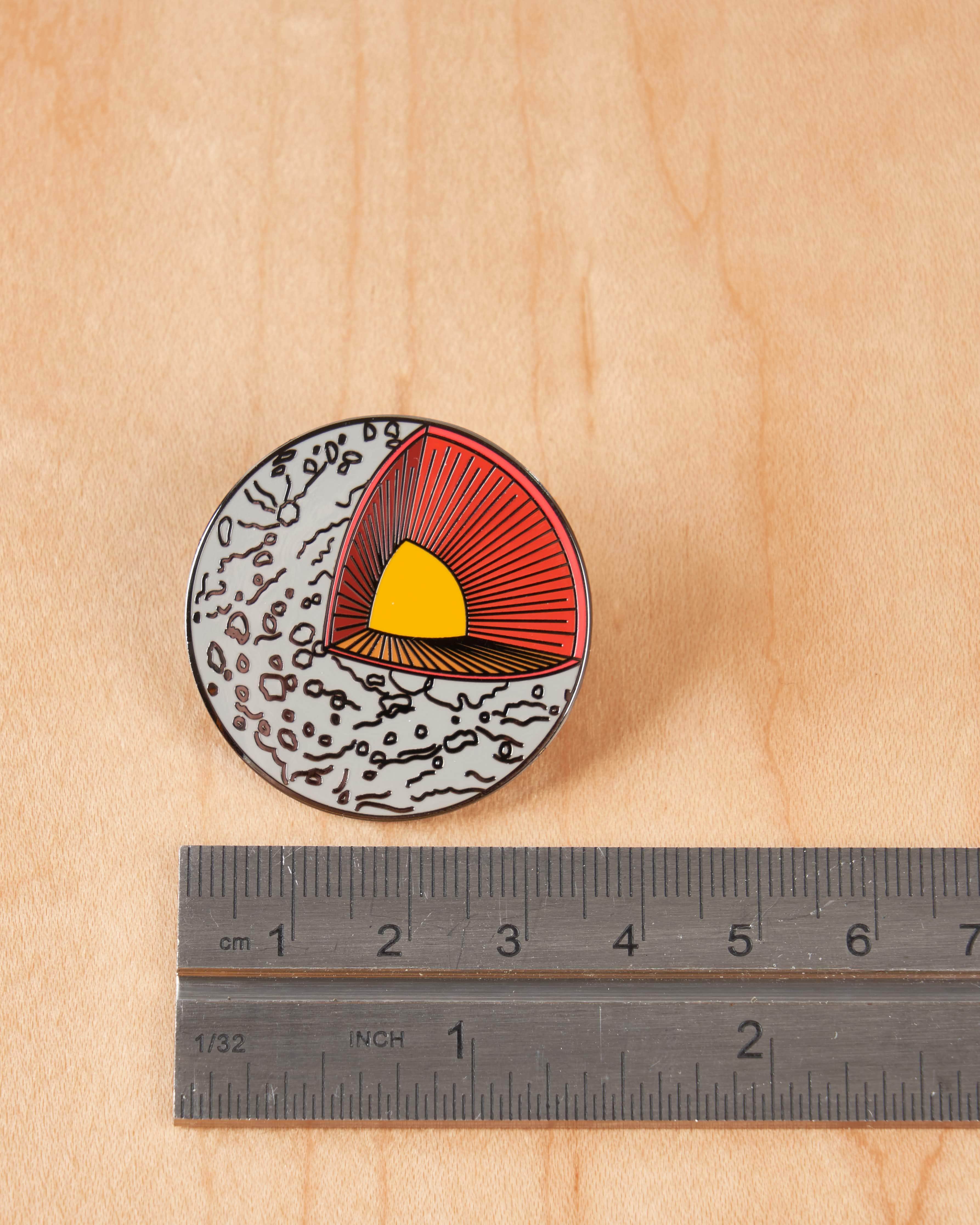 Moon Cross Section Cutaway Pin - Image 4