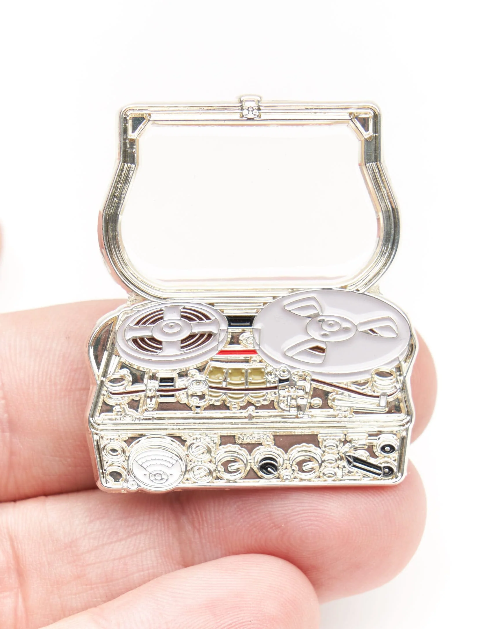 Old Tape Reel to Reel Pro Audio Recorder Pin