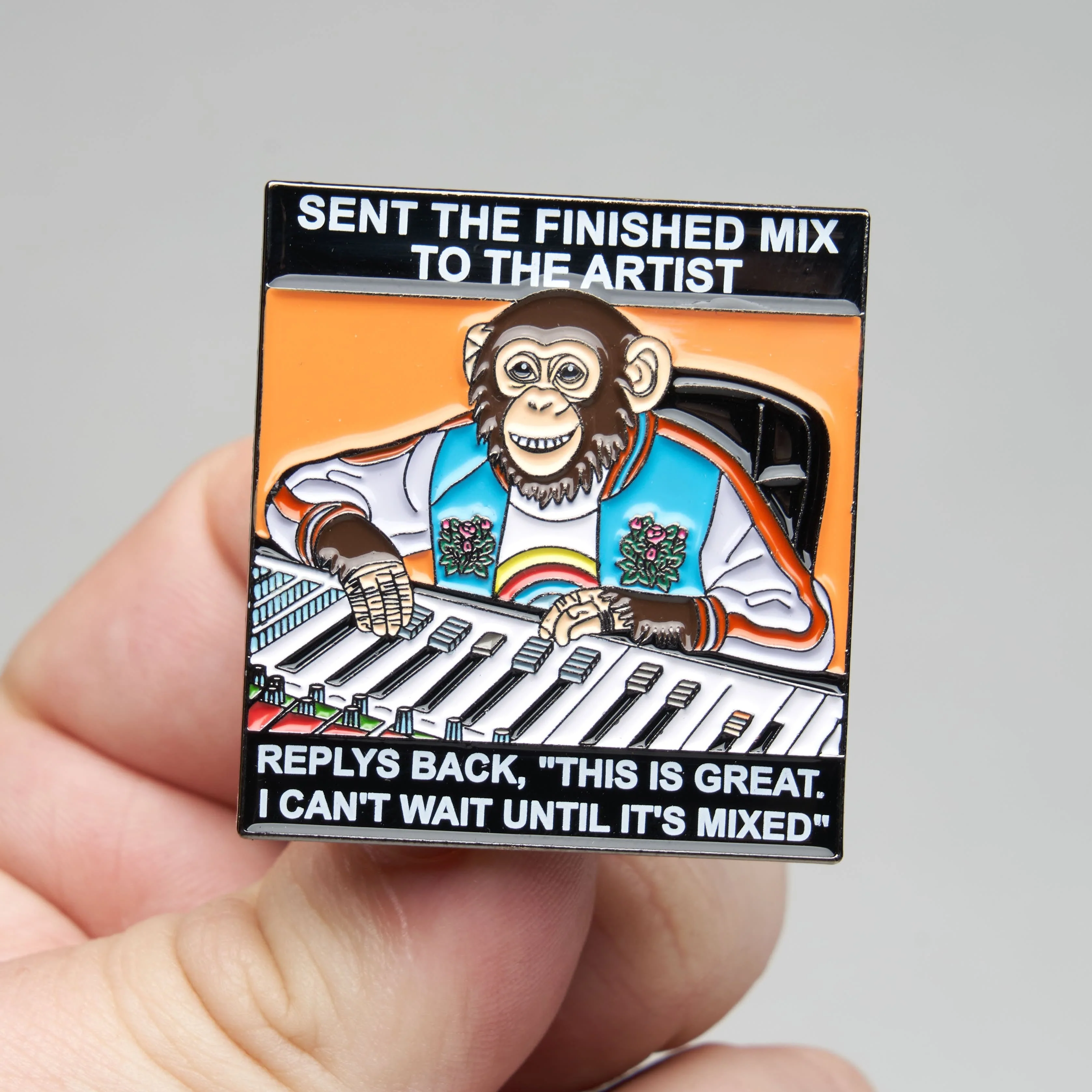 Can't Wait Until It's Mixed Chimp Audio Engineer Pin - Image 2